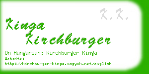 kinga kirchburger business card